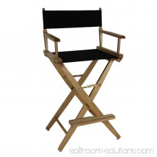 Extra-Wide Premium 18 Directors Chair Natural Frame W/Black Color Cover 563751203